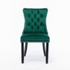 DOMETOUR 2Pcs Modern High-end Velvet Upholstered Dining Chair with Wood Legs Nailhead Trim - 4 of 4