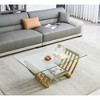 47" Modern Stainless Steel Coffee Table with Two-Tier Tempered Glass and Durable Frame, Easy Assembly - 4 of 4