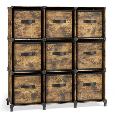 SONGMICS Cube Storage Organizer with Storage Boxes Cube Organizer, Non-Woven Fabric Bins