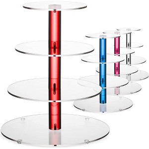 4-Tier Acrylic Cupcake Stand for 36 Cupcakes, Cupcake Tower Made with Finest Food Grade Acrylic, Cupcake Holder Designed with Glassy Stem - 1 of 2