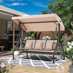 EROMMY Outdoor Porch Swing with Adjustable Hardtop - 1 of 4