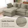 149.6" Modern Sofa Modular Sofa Couch Upholstered Corduroy L-Shape Sectional Sofa with Side Storage Pockets for Living Room, Beige - 4 of 4