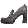 Journee Women's Ezzey Loafer Mid Stacked Heel Square Toe Pumps - 2 of 4