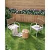 Patio Wicker Chairs Set of 2, Balcony Rattan Chairs with Metal Frame & Square Pattern Design for Outdoor, Lawn, Deck, Porch, Balcony - 3 of 4