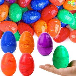 Joyfy 72 / 36 Pcs Printed Easter Eggs Rainbow for Easter Eggs Hunt, Basket Stuffers/Fillers, Party Favor, Classroom Exchange - 1 of 4