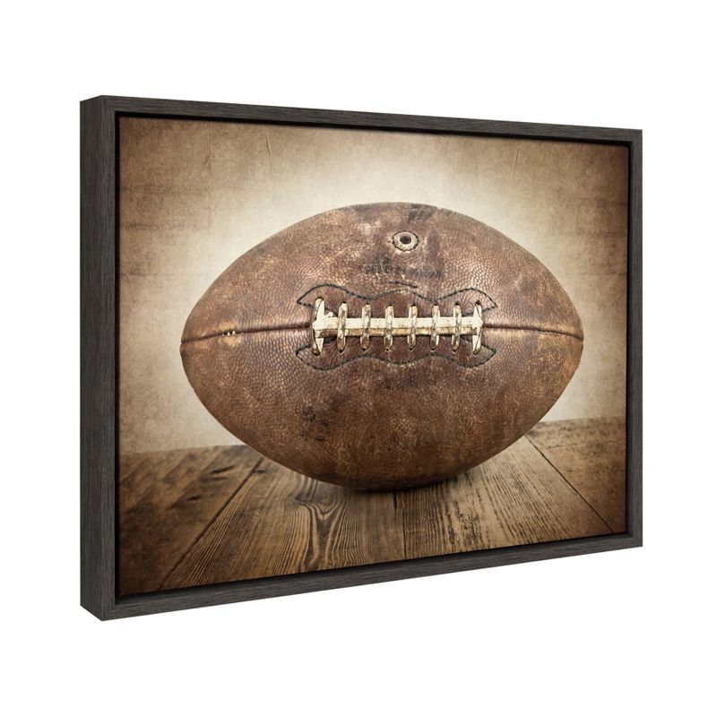 18&#34; x 24&#34; Sylvie Vintage Football Framed Canvas By Shawn St. Peter Gray?Green - DesignOvation, 3 of 10