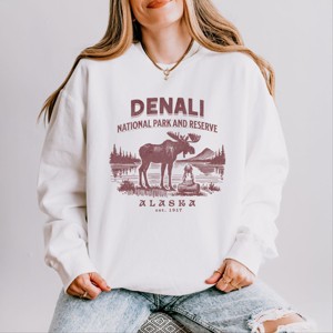 Simply Sage Market Denali National Park and Reserve Alaska EST. 1917 Lightweight Garment Dyed Sweatshirt - 1 of 4