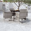 vidaXL Patio Dining Set Outdoor Dining Set Table and Chair Set for Garden - 31.5" Table Length Gray and Black 5 Piece with Cushions - 2 of 4