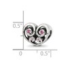 Black Bow Jewelry Sterling Silver Pink Crystal Scroll Heart Bead Charm - 4 of 4