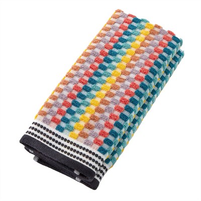 Multicolor Cotton Geometric Dobby Weave Hand Towel Set