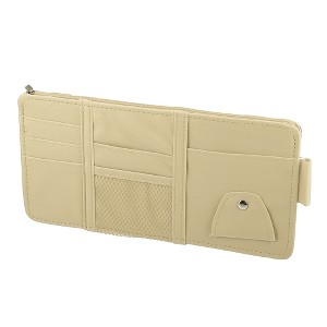 Unique Bargains Car Sun Visor Auto Interior Accessories Sunglass Organizer with Zipper 11.42''x5.91'' - 1 of 4