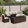 vidaXL 9 Piece Patio Sofa Set with Cushions Brown and Cream Poly Rattan - Without Storage - 2 of 4