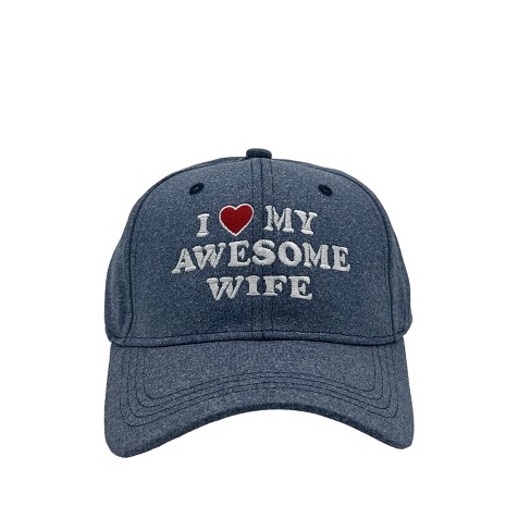 I Love My Awesome Wife Hat Funny Cute Married Valentines Day Cap - Crazy Dog Blue - WIFE Standard - image 1 of 4