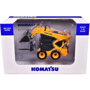 Komatsu SK820 Skid Steer Loader Yellow with Bucket and Fork 1/25 Diecast Model by Universal Hobbies - 1 of 4