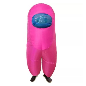 Amongst Us Imposter Sus Crewmate Inflatable Adult Costume Pink | Standard - 1 of 4