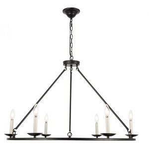 Elegant Lighting Maine 6 light Black chandelier - 1 of 4