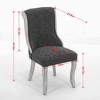 Kumasinova Velvet Dining Chairs Set of 2,Mid Century Accent Chairs with Curved Back&Sculpted Legs,Solid Rubberwood Armless Chairs&Kitchen - 3 of 4