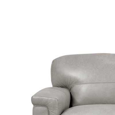 Cornelia 67" Beige Leather Loveseat with Wood Frame
