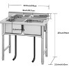 Commercial Stainless Steel Freestanding Utility Sink, Heavy-Duty Multi-Purpose Sink for Garage, Laundry Room, Restaurants and Bars, Easy-to-Clean - 3 of 4