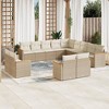 vidaXL Garden Sofa Set Beige PE rattan, powder-coated steel, polyester - 2 of 4