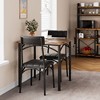 Dining Table Set, Kitchen Table and Chairs for 2, with 2 Upholstered Chairs, 3 Piece Dining Table Set,Rustic Grey - 2 of 4