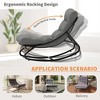 Outdoor Rocking Chairs, Comfortable Lounging Chair with Removable Cushions, Sturdy Metal Frame, Padded Seat for Patio, Garden,Nursery, Or Living Room - 3 of 4