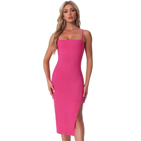 INSPIRE CHIC Women's Spaghetti Strap Sleeveless Split Bodycon Cocktail Party Dress - image 1 of 4