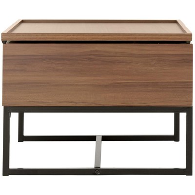Kristie Dark Oak and Black Square Lift-Top Coffee Table