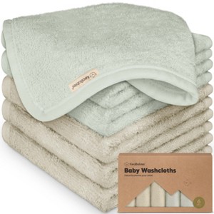 6pk Deluxe Baby Washcloths, Organic and Soft Baby Wash Cloth, Baby Bath Towel, Face Cloths - 1 of 4