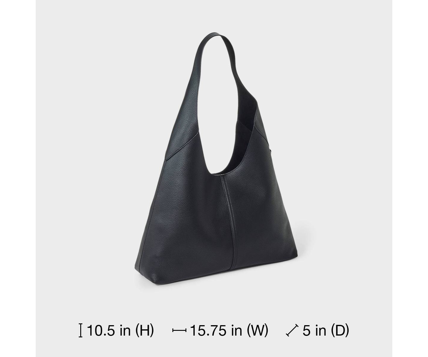 Сумка Universal Thread Oversized Slouchy Shoulder, цвет: Чёрный — фото 6