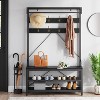 Hall Tree with Storage Bench 72" Coat Rack Shoe Bench 4-in-1 Entryway Bench Industrial Storage Shelving Organizer with 8 Hanging Hooks - 2 of 4