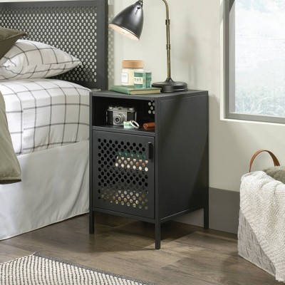 Boulevard Cafe Perforated Black Metal Nightstand