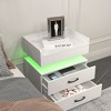 Gulches 1 Set Nightstand with 2-drawers,Large Storage Space,Suitable for Bedside Table,Coffee Table, Side Table or End Table for Study Desk,White - 3 of 4