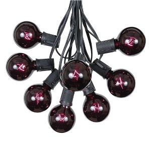 Novelty Lights 100 Feet G50 Globe Outdoor Patio String Lights, Black Wire - 1 of 4