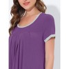 cheibear Women's U Neck Short Sleeve Lounge Dress Pajama Nightgown - 4 of 4