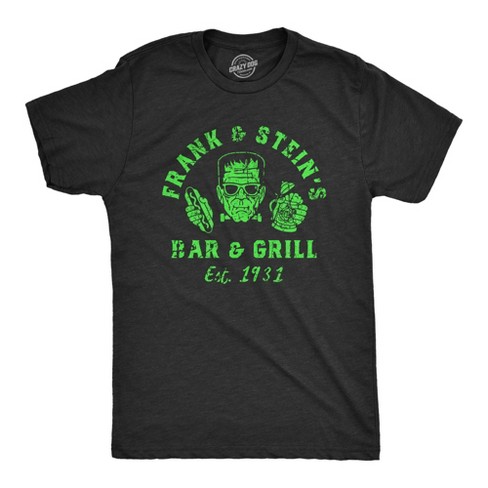 Mens Frank And Steins Bar And Grill T Shirt Funny Frankenstein Halloween Tee For Guys - Crazy Dog Men's T Shirt - image 1 of 4