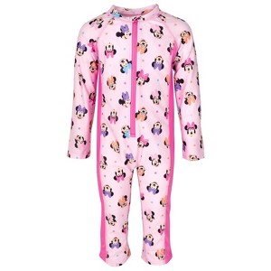 Disney Winnie the Pooh Minnie Mouse Half Zip Sunsuit Newborn to Toddler - 1 of 4