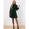 INSPIRE CHIC Women's Velvet A-Line Steampunk Double Breasted Winter Trench Coats - 4 of 4