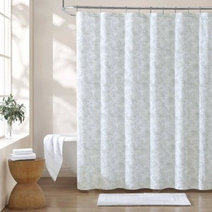 Tommy Bahama 72"x72" Pen and Ink Palm Shower Curtain Green - 1 of 4