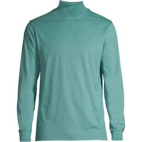 Lands' End Men's Super-T Mock Turtleneck - X Large - Teal Shadow