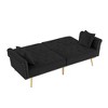 NicBex 69.6 Inch Velvet Convertible Love Seat Sofa with 2 Throw Pillows for Living Room,Bedroom,Office,Apartment - 4 of 4