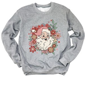 Simply Sage Market Women's Graphic Sweatshirt Floral Santa - 1 of 4