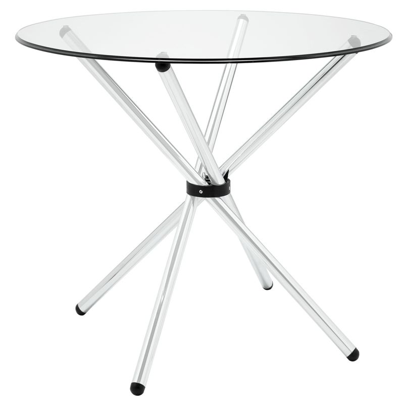 Baton Round Dining Table Clear - Modway, 4 of 7