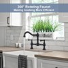 WOWOW Double Handle Bridge Kitchen Faucet Deck-Mount - 2 of 4