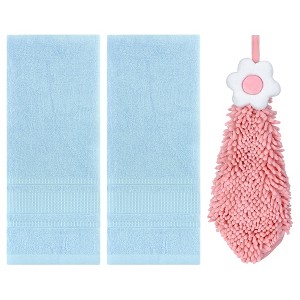 REGALWOVEN 3 Pcs Solid Soft Absorbent Hand Towels for Bathroom - 1 of 4
