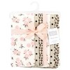Hudson Baby Infant Girl Cotton Flannel Burp Cloths, Neutral Pink Floral 7 Pack, One Size - 2 of 4