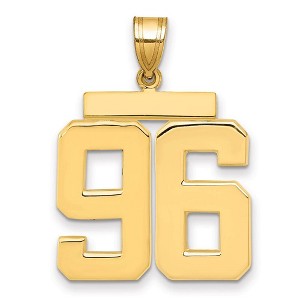 Black Bow Jewelry 14k Yellow Gold, Athletic Collection, Large Polished Number 96 Pendant - 1 of 3