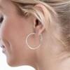 Lightweight Paddle Back Hoop Earrings, Sterling Silver or Gold - 2 of 3