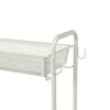 3-Tier Slim Rolling Bathroom Storage Cart with Hooks - 4 of 4