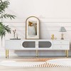 White TV Stand for TVs Up to 80" - Modern Media Console with Storage Cabinet & Drawers, Easy Assembly Entertainment Center - 3 of 4